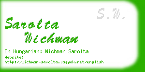 sarolta wichman business card